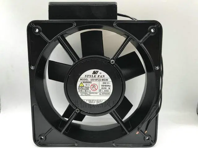 Main image of US18F22-MGW AC220V 18CM 180mm 7&quot; AC 200V 220V 40/50W High Temperature Resistant Full Metal Cooling Fan