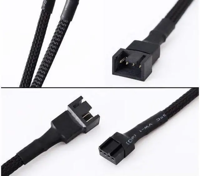 Alt view image 3 of 4 - 10Pack 4-Pin Case Male to Female PWM Fan Splitter Cable 10.6inch Sleeved Braided Adapter Computer PC Fan Power Extension Cable Converter for Computer ATX Case Compatible 3-Pin/4-Pin Cooling Fan Cable