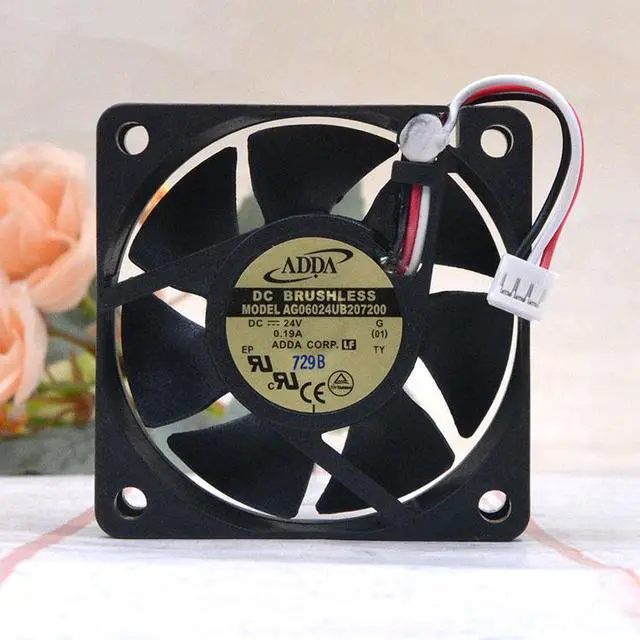 Alt view image 5 of 6 - AG0624UB207200 DC 24V 0.19A 6cm 60mm Fans ADDA 6020 Frequency Converter Stalling Alarm Server Case Fan