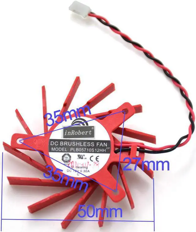 Main image of NEW PLB05710S12HH 50MM 27*35*35mm 2PIN Cooler Fan For ATI AMD HD5550 HD5570 HD5670 V4800 firepro v4900 Graphic Cards Cooling