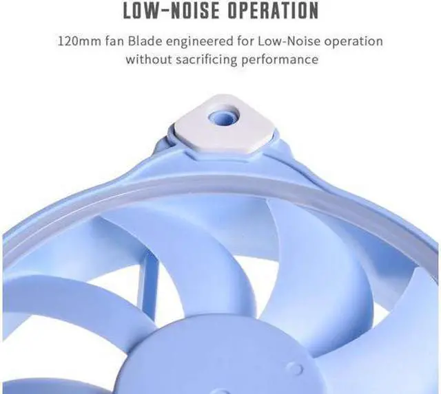 Alt view image 6 of 7 - NEW ID-COOLING ZF-12025 Pastel 120mm Case Fan White LED PWM Fan for PC Case/CPU Cooler (Baby Blue)