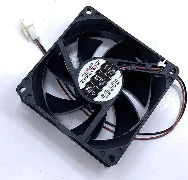 Alt view image 2 of 4 - 80mm 24V Cooling Fan EFS-08E24D DWPH 80*80*25mm DC24V 0.25A 2 wires DC Case Fan 8cm Sever Inverter Cooling Fan