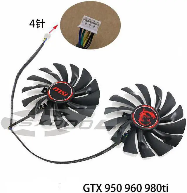 Alt view image 2 of 5 - New For MSI GTX980 GAMING 2G 4G 6G/GTX 950 960 980TI /GTX 970 Gold Edition PLD10010S12HH cooling fan