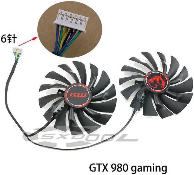 Main image of New For MSI GTX980 GAMING 2G 4G 6G/GTX 950 960 980TI /GTX 970 Gold Edition PLD10010S12HH cooling fan 6pin
