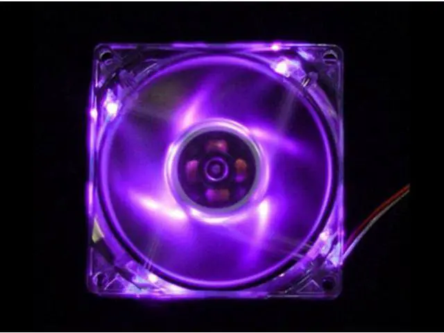 Main image of Purple Quad 4-LED Light Neon Quite Clear 120mm PC Computer Case Cooling Fan Mod