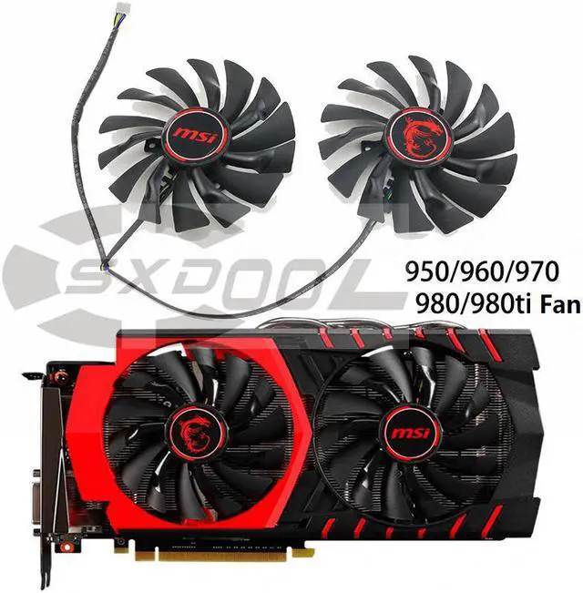 Main image of New For MSI GTX980 GAMING 2G 4G 6G/GTX 950 960 980TI /GTX 970 Gold Edition PLD10010S12HH cooling fan