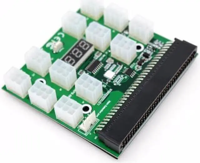 Alt view image 6 of 7 - Ethereum Mining ETH ZEC LTC 1200W/750W Server PSU Power Supply Unit to GPU Breakout Board Adapter + 12pcs 6-Pin PCIe to (6+2Pin) PCIe Graphics Card Power Cables