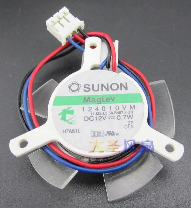 Alt view image 3 of 3 - For MSI graphics card fan SUNON 124010VM 12V 0.7W cooling fan