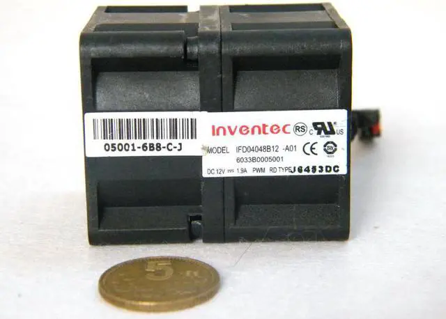 Alt view image 2 of 4 - IFD04048B12-A01 Ultra Violence DC 12V 1.9A 4CM Server Inverter High Speed Airflow Cooling Fan 6033B0005001