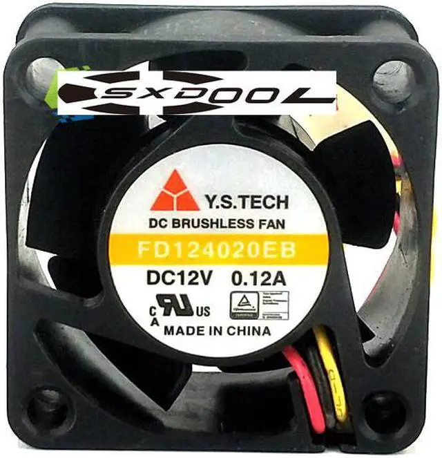 Alt view image 2 of 4 - Original Y.S.TECH FD124020EB 12V 4CM 4020 3-wire 3-pin cooling fan