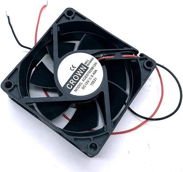 Alt view image 4 of 4 - 70mm 7cm Cooling Fan AGE07025B12H New for CROWN 7025 DC 12V 70X70X25mm Dual Ball Bearing 0.40A 4900RPM Cooler