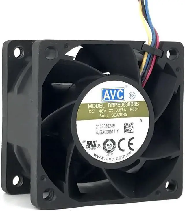 Main image of 60mm DC 48V Cooling Fan for AVC 6038 0.87A DBPE0638B8S 60X60X38mm 4P 4Wire High Speed Large Air Volume Chassis Server Fan