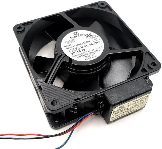 Alt view image 3 of 7 - 120mm AC 100V Metal Cooling Fan Ikura USMD1-UHS4506W 120X120X38mm 12cm 12038 20/18W High Tempreture Resistance