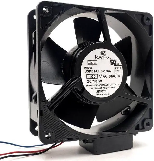 Alt view image 2 of 7 - 120mm AC 100V Metal Cooling Fan Ikura USMD1-UHS4506W 120X120X38mm 12cm 12038 20/18W High Tempreture Resistance
