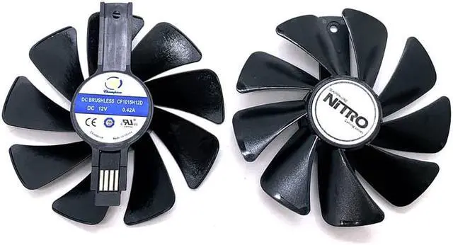 Alt view image 5 of 5 - 95MM CF1015H12D Gear Graphics Card Fan Cooler Fan Replacement For Sapphire NITRO RX590 RX580 RX570 RX480 RX470 4N001-02-20G