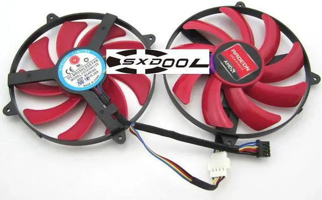 Alt view image 2 of 6 - 1 Pair ffor NTK FD7010H12S ultra-thin graphics card fan mounting Diameter 85mm 4-wire PWM fan
