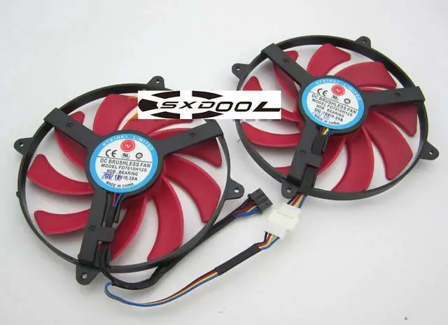 Alt view image 3 of 6 - 1 Pair ffor NTK FD7010H12S ultra-thin graphics card fan mounting Diameter 85mm 4-wire PWM fan