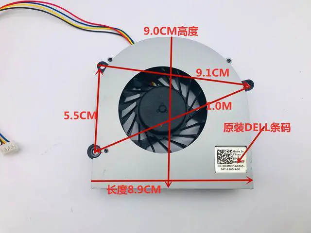 Alt view image 4 of 7 - Original For Dell Inspiron one 2020 CPU fan EF90201V1-C010-S99 D3MHF DC12V 7.2W 4-wire 4-pin BAAA0920R2U P012 0.6A