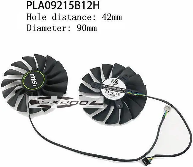 Alt view image 3 of 4 - A pair cooler For MSI RTX2080 2080S 2080Ti VENTUS fan PLA09215B12H Graphics card cooling fan original