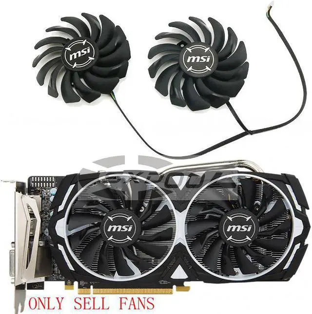 Main image of 1 pair For MSI RX 470 480 570 580 ARMOR RADEON RX488 RX578 RX588 RX478 4G graphics card cooling fan  PLD09210S12HH