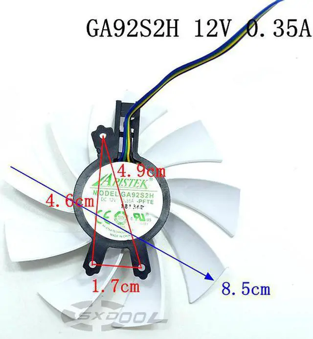 Alt view image 5 of 7 - For Galaxy HOF GTX1060 1070 970 1080ti limited edition graphics card fan GA92S2H