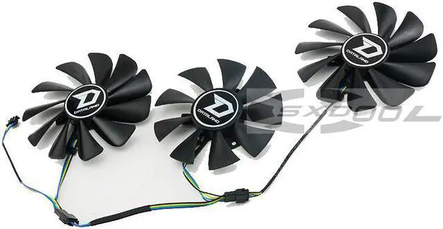 Alt view image 5 of 6 - For DATALAND RX 5600XT 5700XT 5700 X Ares X War Demon Mute graphics card fan A set of three