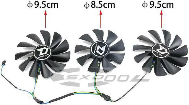 Alt view image 3 of 6 - For DATALAND RX 5600XT 5700XT 5700 X Ares X War Demon Mute graphics card fan A set of three