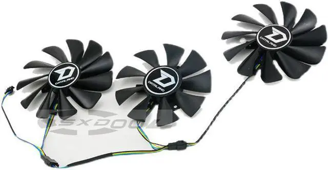 Alt view image 6 of 6 - For DATALAND RX 5600XT 5700XT 5700 X Ares X War Demon Mute graphics card fan A set of three