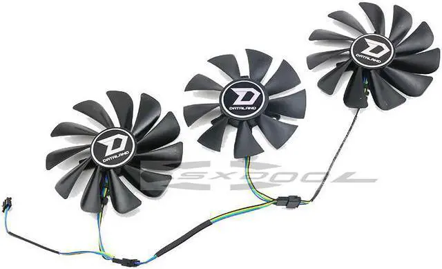 Alt view image 2 of 6 - For DATALAND RX 5600XT 5700XT 5700 X Ares X War Demon Mute graphics card fan A set of three
