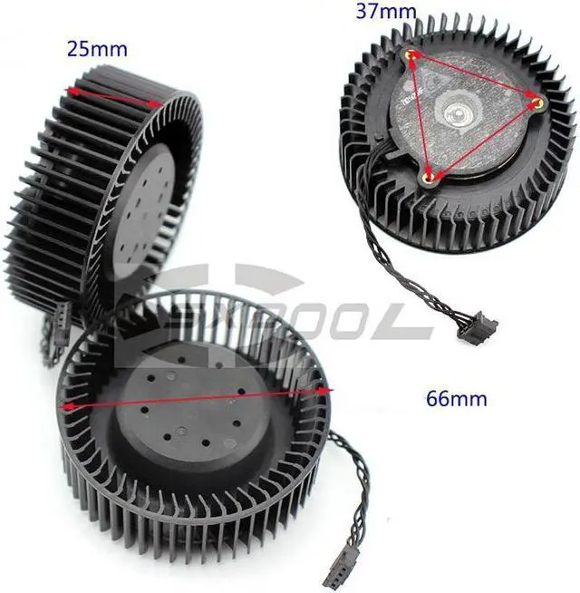 Alt view image 2 of 6 - Original FD6525H12D BFB0712HF For Sapphire public version RX580 RX570 RX480 RX470 platinum diameter 6.6CM turbo graphics fan