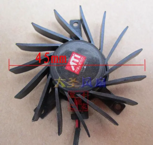 Alt view image 4 of 4 - For ATI CF1250-B10M graphics card fan, isosceles 26*35*35mm, fan blade diameter 45mm