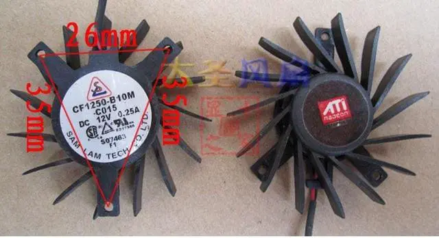 Alt view image 2 of 4 - For ATI CF1250-B10M graphics card fan, isosceles 26*35*35mm, fan blade diameter 45mm