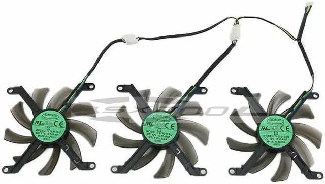 Alt view image 2 of 6 - For Leadtek / Renaissance PNY LEADTEK ManLI GTX 1080ti graphics card cooling fan T129215SU 3pcs a lot