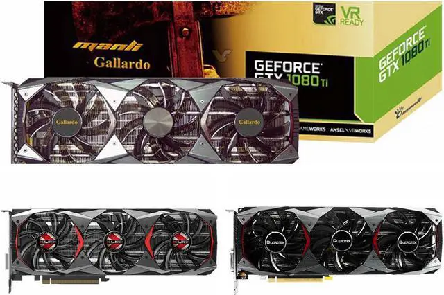 Alt view image 6 of 6 - For Leadtek / Renaissance PNY LEADTEK ManLI GTX 1080ti graphics card cooling fan T129215SU 3pcs a lot