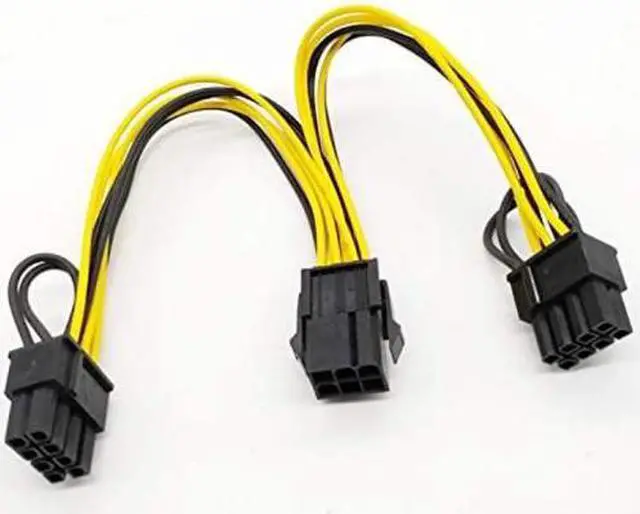 Alt view image 3 of 4 - Graphics card 6-pin to dual 8-pin 6+2 pin PCIE adapter cable,  of 6-pin to 8-pin PCI-e Express Power GPU video care cable, 9 inch/23 cm (6 pin to dual 8-pin) (8PCS)