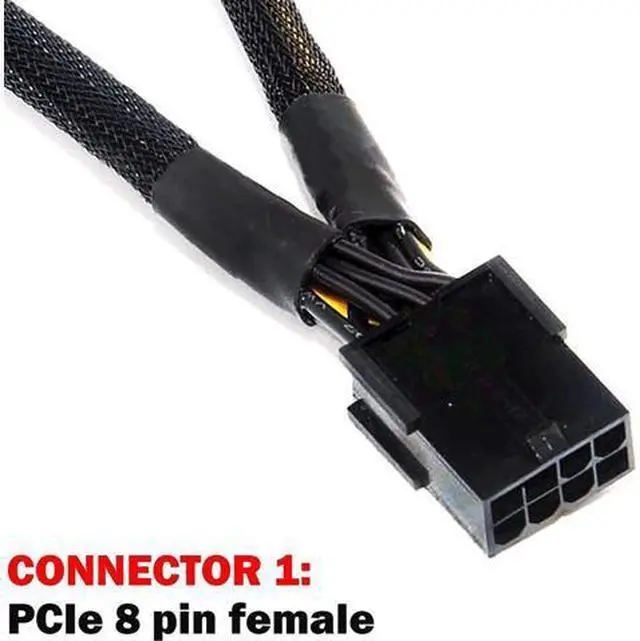 Alt view image 2 of 6 - 2PCS GPU PCIe 8 Pin Female to Dual 2X 8 Pin (6+2) Male PCI Express Power Braided Y-Splitter Extension Cable,20cm