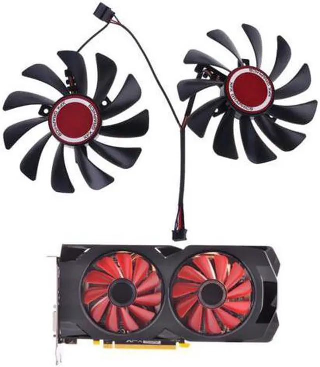 Main image of 2pcs 95mm FDC10U12S9-C CF1010U12S Cooler Fan Replace for XFX Radeon RX580 RX590