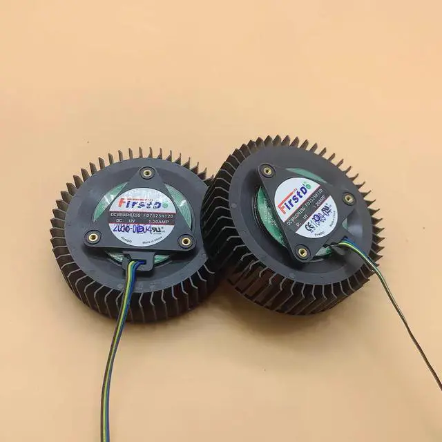 Alt view image 3 of 4 - For MSI AMD RX VEGA 56/ RX VEGA 64 Public Edition Turbo Cooling Fan 12V PLB07525B12HH FD7525H12D