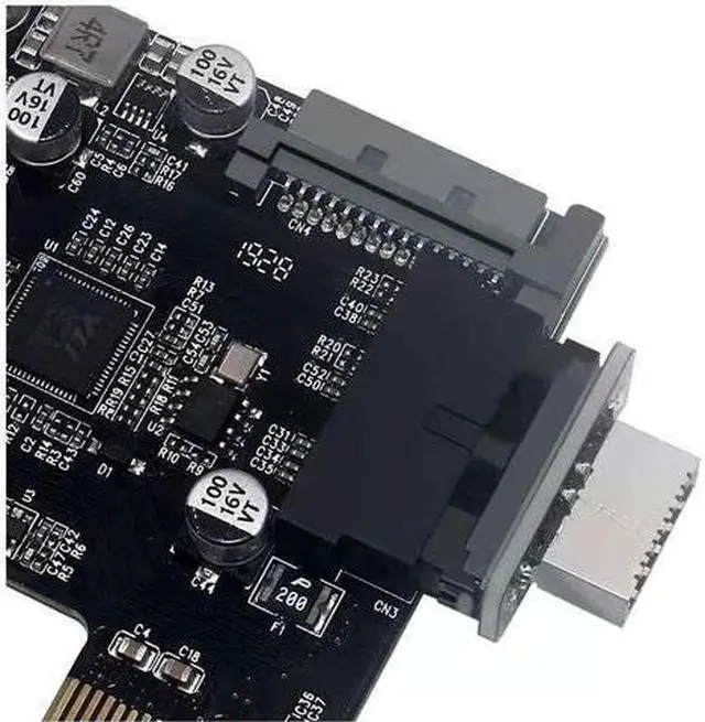 Alt view image 3 of 4 - Motherboard USB3.0 19P/20P to Type-E Adapter,USB 3.0 (3.1 Gen 2) Vertical 19PIN to 3.1 Type-C Front Panel Header Adapter 20 Pin to 19 Pin Type-E Expansion Card