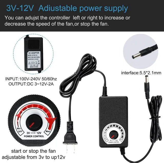 Alt view image 7 of 7 - 12cm 120mm High Speed Large Air Flow 110V 220V BTC LTC Mining Machine Workstation Cabinet Graphics Card Rack Cooler Cooling Fan