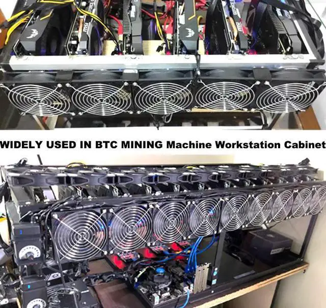 Alt view image 5 of 7 - 12cm 120mm High Speed Large Air Flow 110V 220V BTC LTC Mining Machine Workstation Cabinet Graphics Card Rack Cooler Cooling Fan