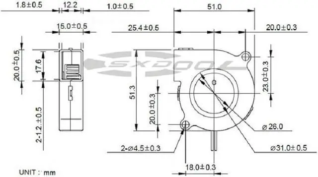 Alt view image 3 of 3 - SUNON GB1205PHVX-8AY DC12V 2.0W 5cm 5015 blower fan For Stage lighting Humidifier Special fan