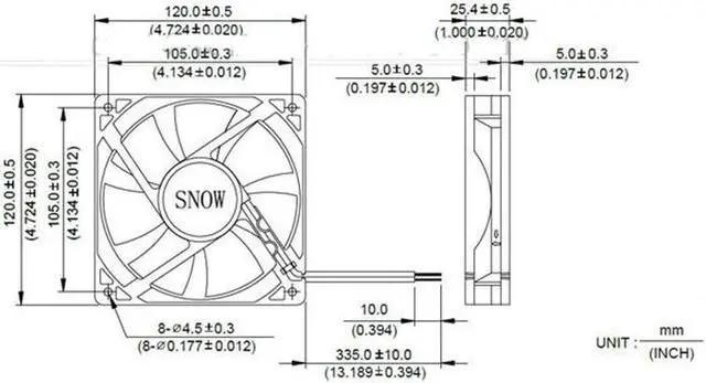 Alt view image 5 of 5 - Delefun DLF12025B28L  1225 12CM 28V 0.2A Durable Double Ball Power Amplifier Cooling Fan Sickle Blade 2500RPM