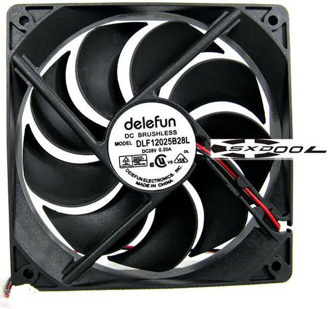 Alt view image 3 of 5 - Delefun DLF12025B28L  1225 12CM 28V 0.2A Durable Double Ball Power Amplifier Cooling Fan Sickle Blade 2500RPM