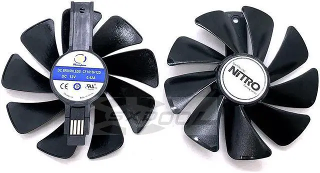 Alt view image 2 of 5 - For Sapphire RX580 RX588 570 480 470 Graphics cooler 95mm CF1015H12D DC12V Platinum/Super Platinum/Overseas Version cooling fan (1 Pair)