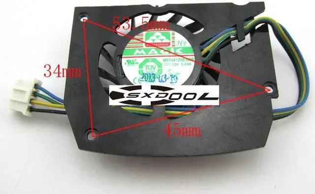 Alt view image 3 of 5 - Original MAGIC MBT4412HB-W09 12V 0.24A 4-wire PWM graphics card cooling fan