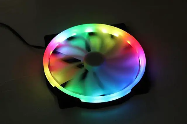 Alt view image 3 of 7 - 20CM color aperture race-changing fan chassis cooling 200mm x 30mm 20030 large fan LED color-changing horse-changing color aperture for King Kong AW309 Tt V cube