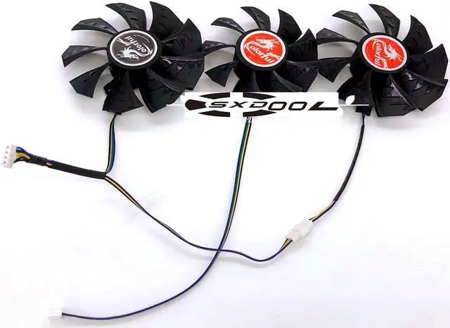 Alt view image 4 of 4 - For Colorful RTX3060 3070 3080 3090 Tomahawk Graphics Card Fan (3 fans/set)  2 X 90mm, 1 X
80mm