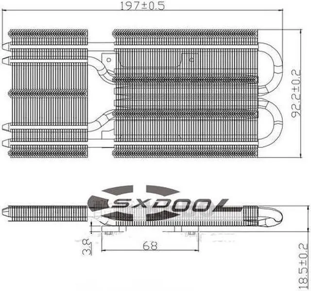 Alt view image 6 of 7 - For Inno3D GTX960 1070 Gaming Extreme Edition, graphics card radiator, copper bottom 4 heat pipes 58mm holes