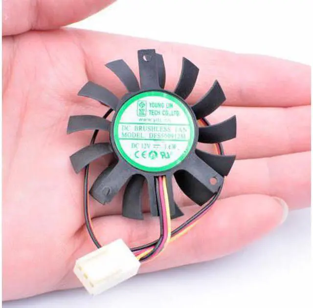 Alt view image 3 of 6 - NEW original DFS500912M 12V 1.6W diameter 45mm, hole distance 35mm x 35mm x 27mm, industrial computer router heat sink graphics card cooling fan YOUNG LIN